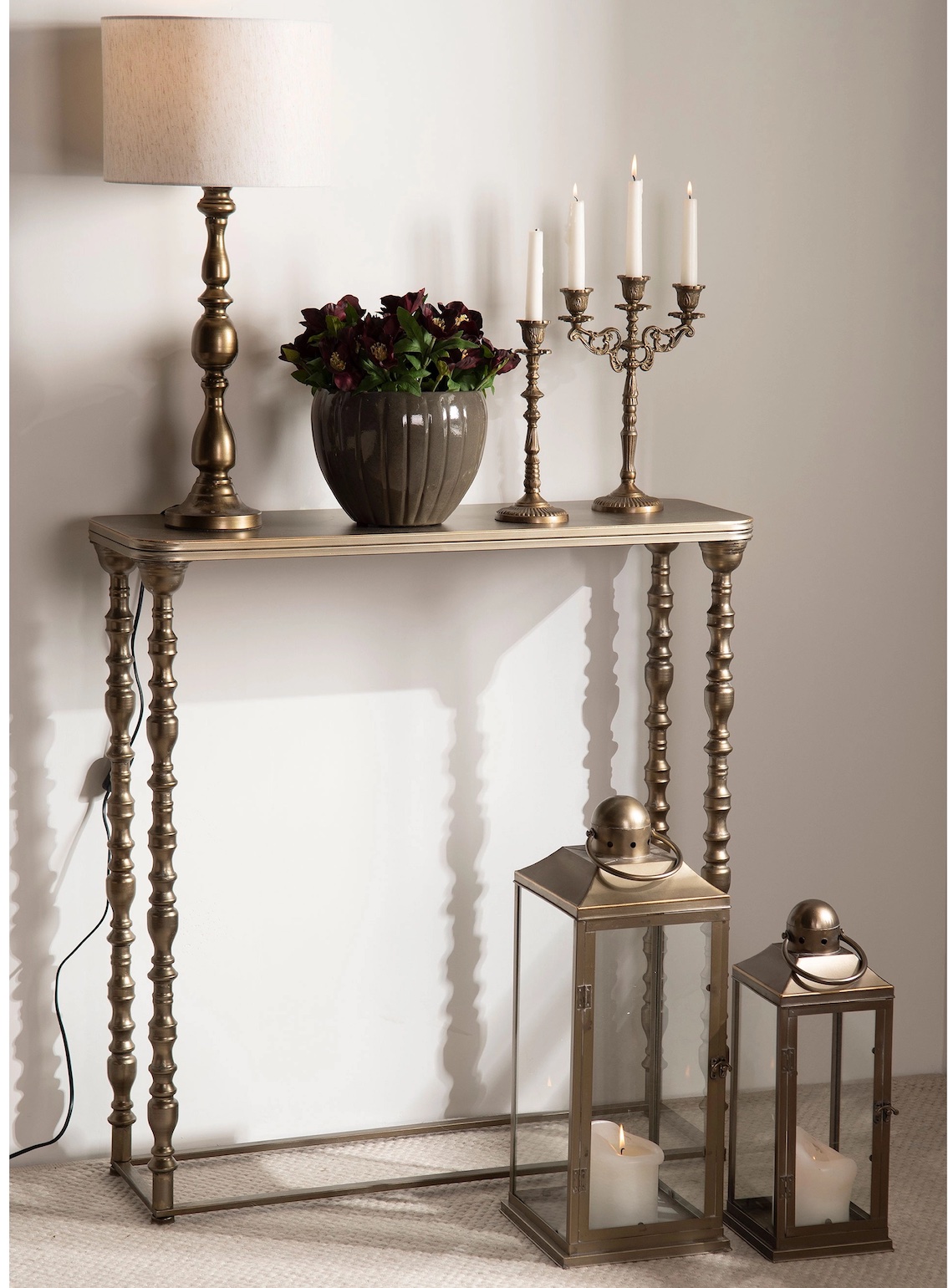 Lykta IDUN Antik Champagnefärg stor 24x24x60cm - 2
