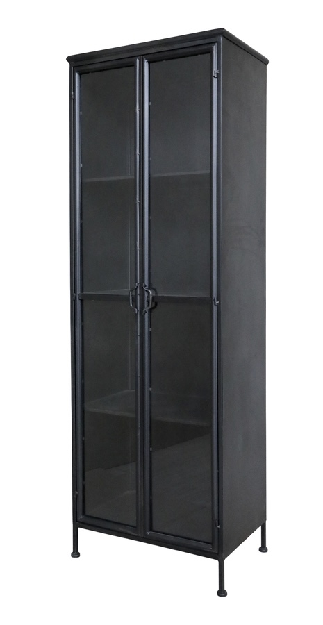 Vitrinskåp med glasdörrar svart - 5