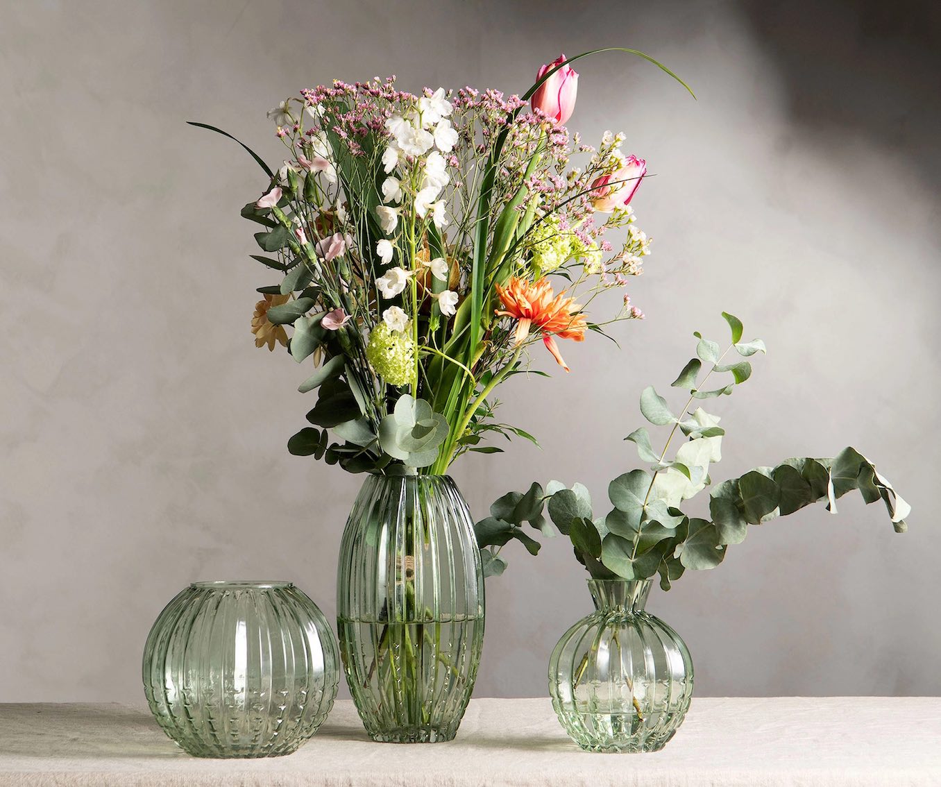 Klotvas PION i grönt glas H:17cm - 5