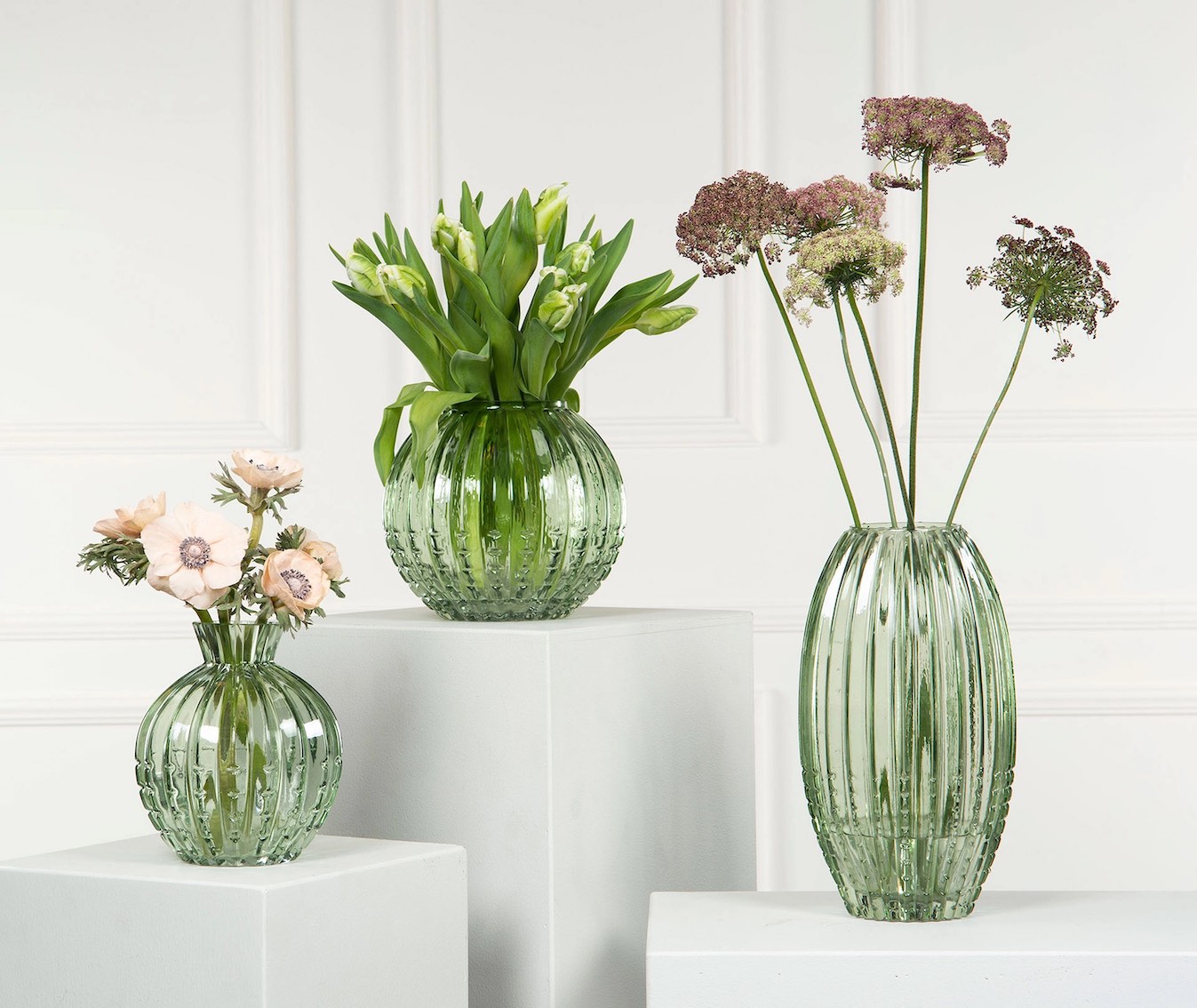 Klotvas PION i grönt glas H:17cm - 4