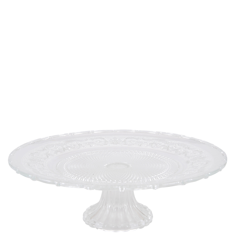 Kakfat SIRI på fot i glas – klar stor Ø:30,7cm H:10,2cm