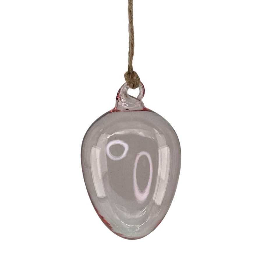 Munblåst ägg av glas – Ljusrosa, litet