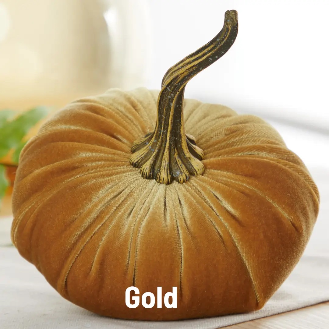 Sammetspumpa Mellan Guld - Handgjord Ø≈16cm