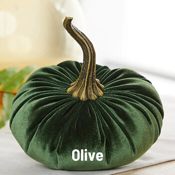 Sammetspumpa Mellan Oliv - Handgjord Ø≈16cm