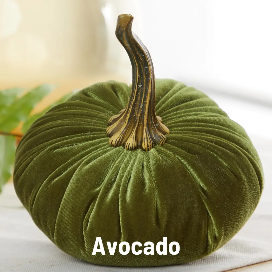 Sammetspumpa Mellan Avocado - Handgjord Ø≈16cm
