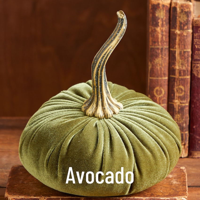 Sammetspumpa Mellan Avocado - Handgjord Ø≈16cm - 2