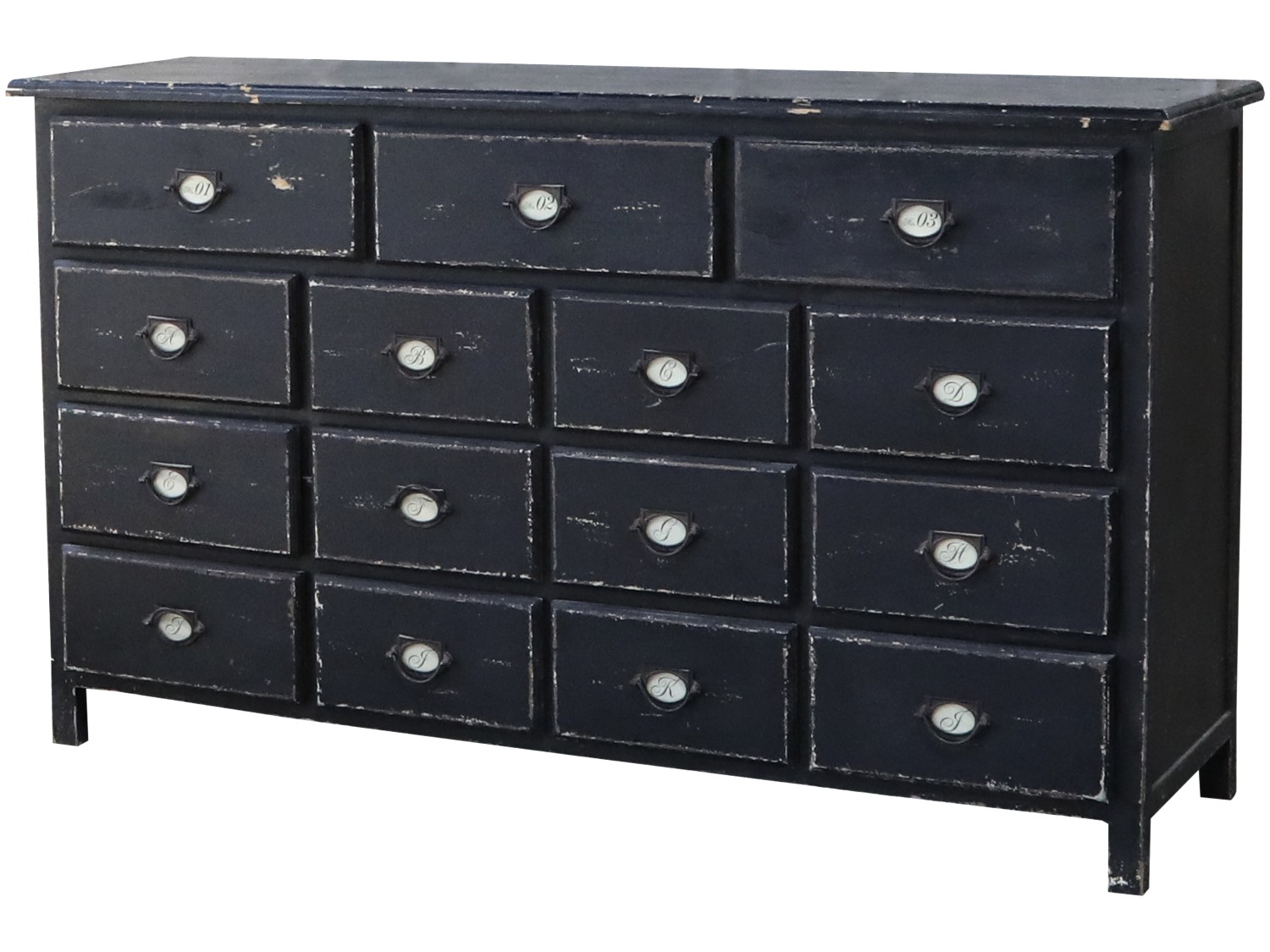 Köpmansdisk / Byrå med 15 lådor - 4