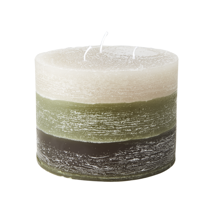 BLOCKLJUS COTÉ NORD Beige & Grönt med tre vekar Ø15XH11CM 100H