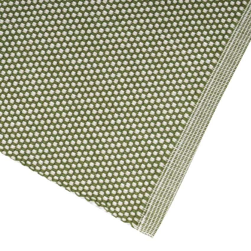 Löpare KALLE Recycled OEKO-TEX® – Grön & Linne 45X140cm - 2