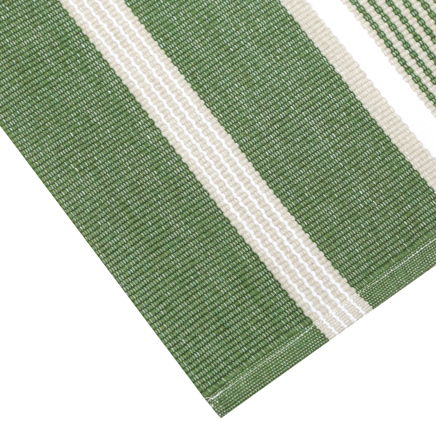 Löpare GRETA Recycled OEKO-TEX® – Grön, Linne & Vit 45x140cm - 2