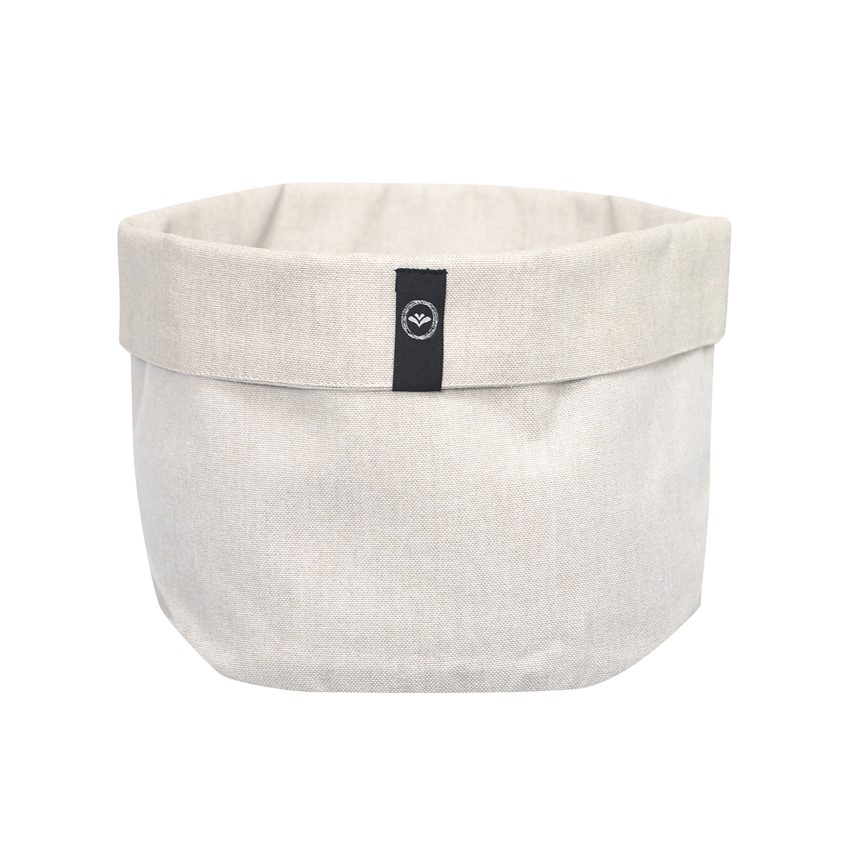 Förvaringskorg ELIN Recycled OEKO-TEX® – Linne & Vit Ø:20cm - 2