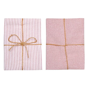 Kökshanddukar BOSSE Recycled OEKO-TEX® – Rosa & Vit 50x70cm 2-pack