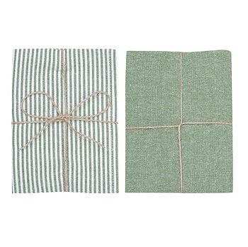 Kökshanddukar BOSSE Recycled OEKO-TEX® – Grön & Vit 50x70cm 2-pack