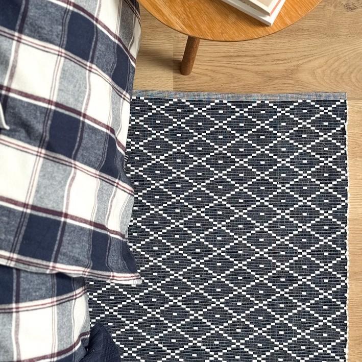Ripsmatta ELLA – Recycled OEKO-TEX® – Blå & Vit 70x160cm - 2