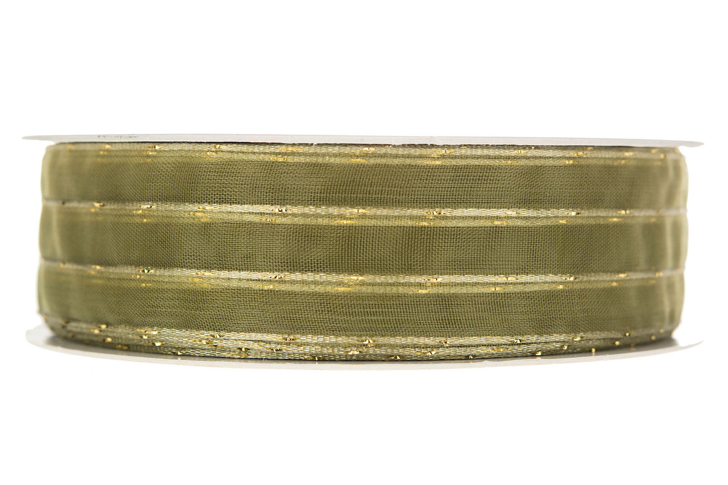 PRESENTBAND – Band ELLE i grönt & guld B:25mm pris/m