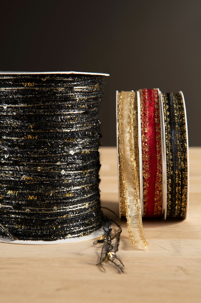 PRESENTBAND – Band SKIR Röd & Glitter B:10mm pris/m