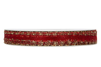 PRESENTBAND – Band SKIR Röd & Glitter B:10mm pris/m