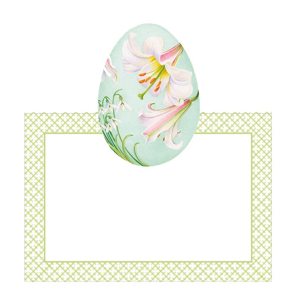 Placeringskort Floral Decorated Egg – utstansat ägg 8-pack - 2