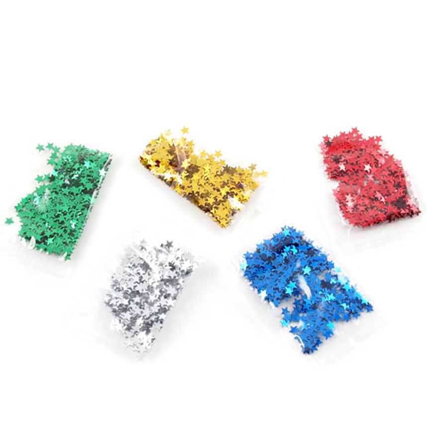 Konfetti Stjärnor – finns i fem färger. Pris/st