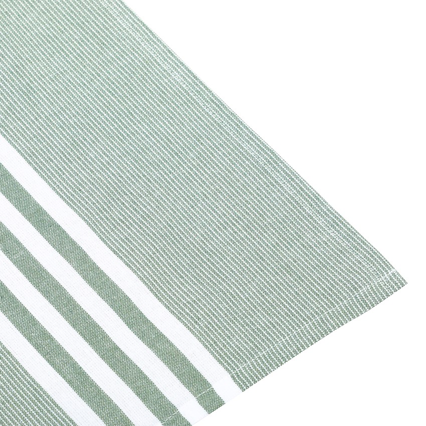 Kökshandduk LINNEA – Recycled OEKO-TEX® Grön & Vit 50x70cm. Fyra olika mönster, Pris/st - 5