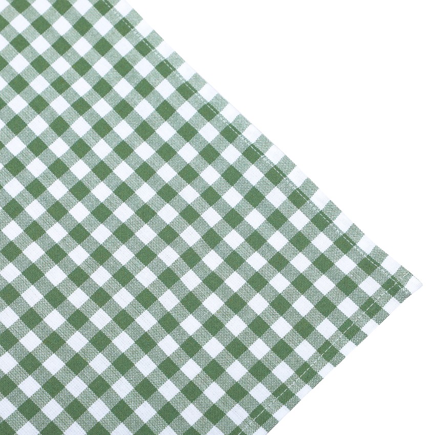 Kökshandduk LINNEA – Recycled OEKO-TEX® Grön & Vit 50x70cm. Fyra olika mönster, Pris/st - 4