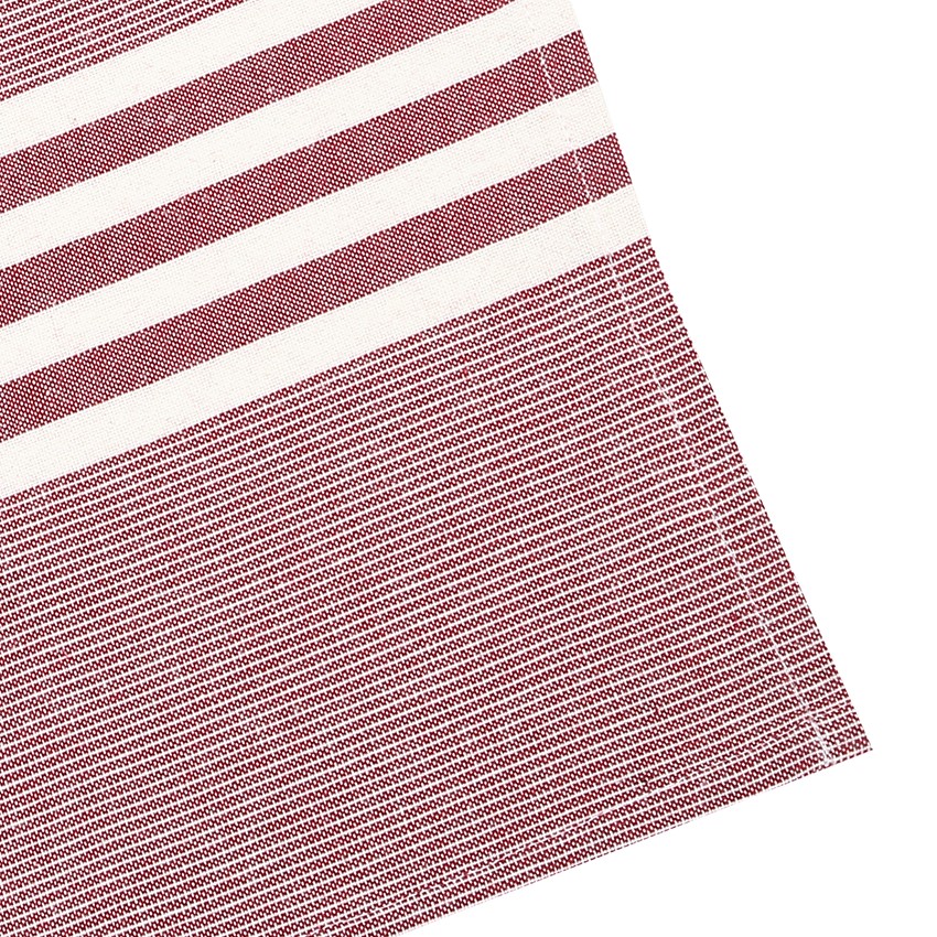Kökshandduk Classic – Recycled OEKO-TEX® Mörkröd & Beige 50x70cm. Fyra olika mönster, Pris/st - 5