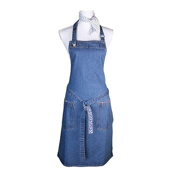 FÖRKLÄDE SWEET ALLYSUM I DENIM & MATCHANDE SCARF ASHLEY