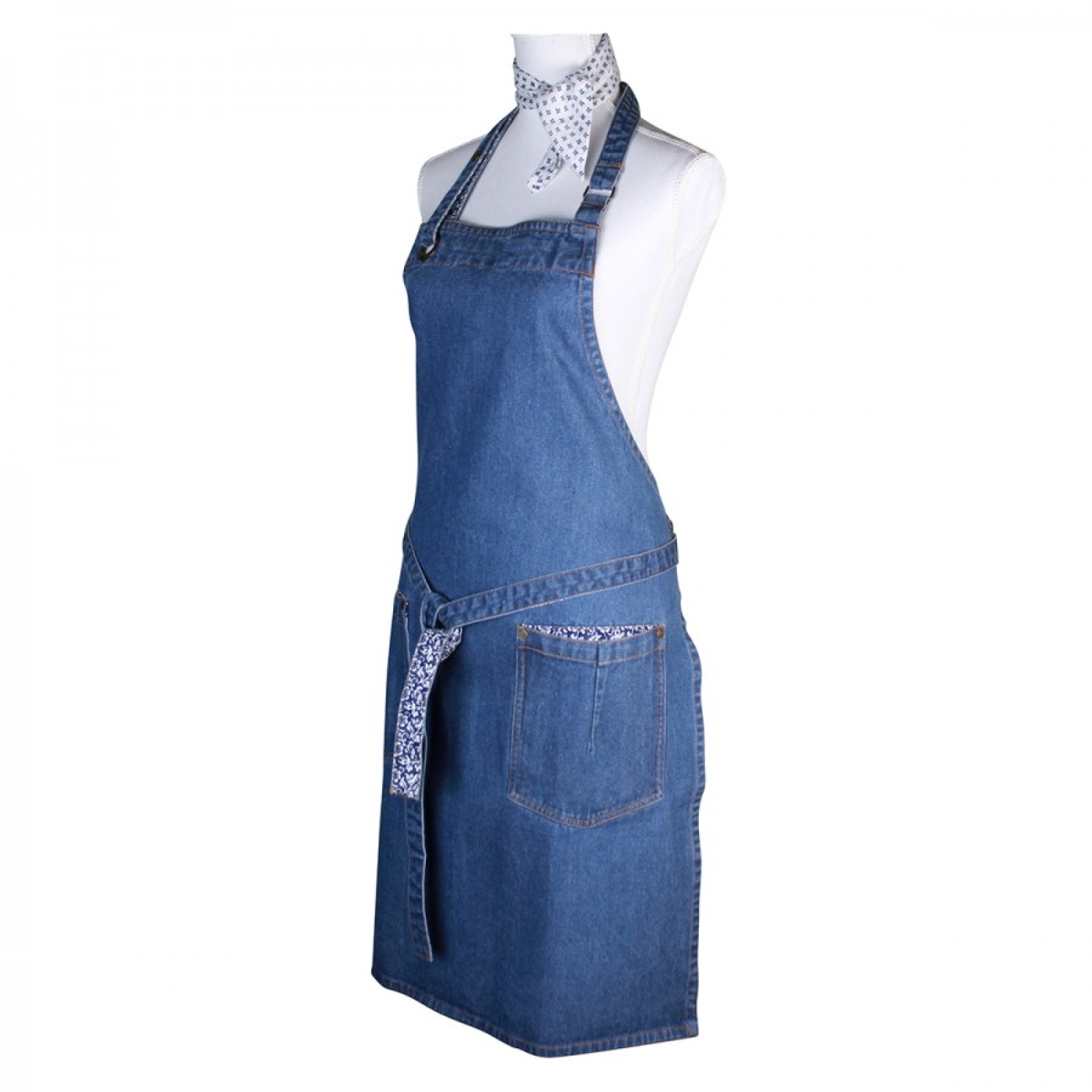 FÖRKLÄDE SWEET ALLYSUM I DENIM & MATCHANDE SCARF ASHLEY - 5