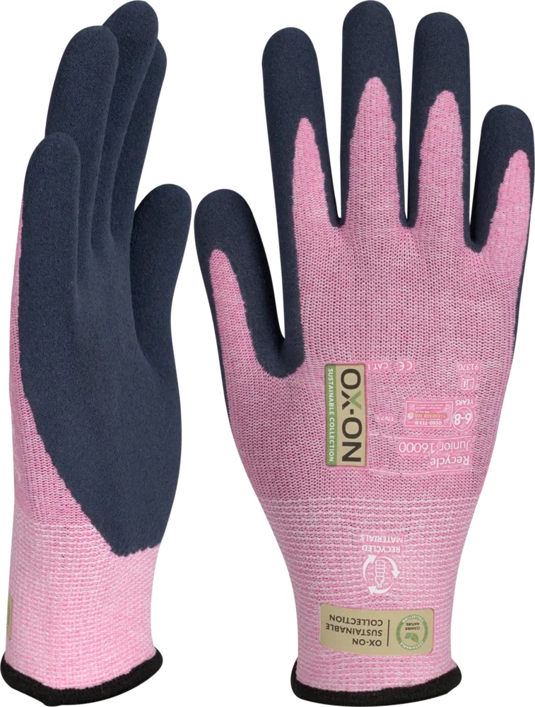 Trädgårdshandske OX-ON Recycle Junior OEKO-TEX® – Pink - 7