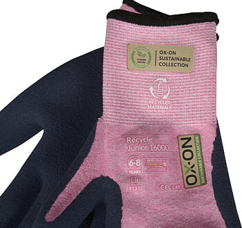 Trädgårdshandske OX-ON Recycle Junior OEKO-TEX® – Pink
