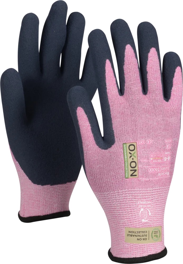 Trädgårdshandske OX-ON Recycle Junior OEKO-TEX® – Pink - 8