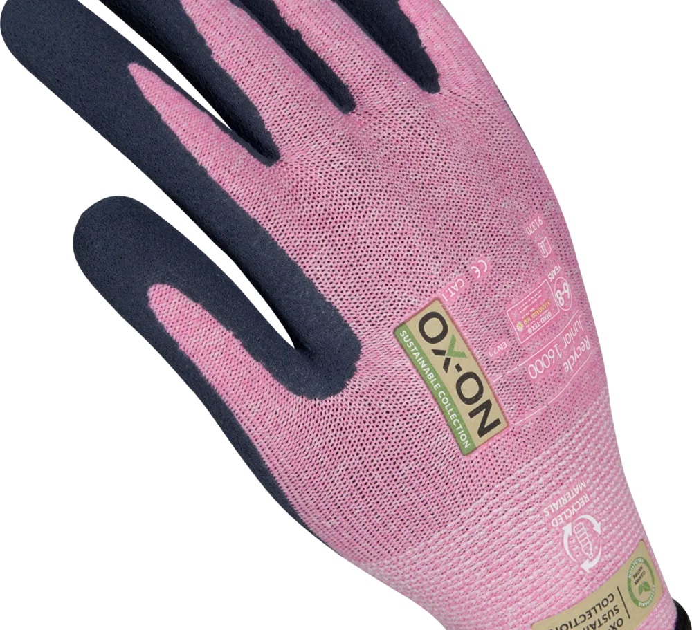 Trädgårdshandske OX-ON Recycle Junior OEKO-TEX® – Pink - 9