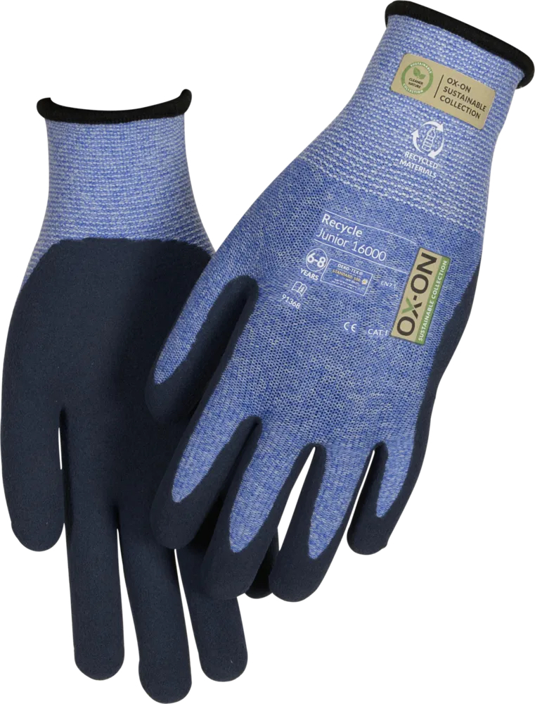 Trädgårdshandske OX-ON Recycle Junior OEKO-TEX® – Blue - 2