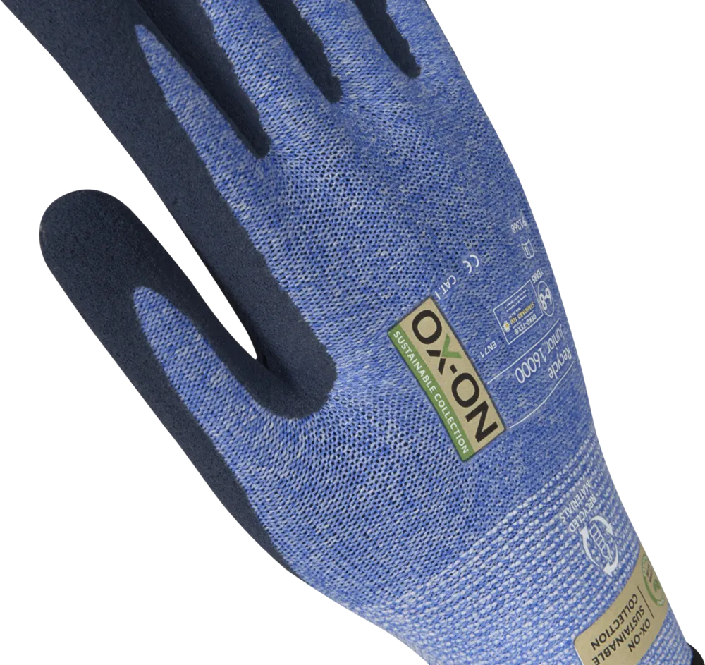 Trädgårdshandske OX-ON Recycle Junior OEKO-TEX® – Blue - 8
