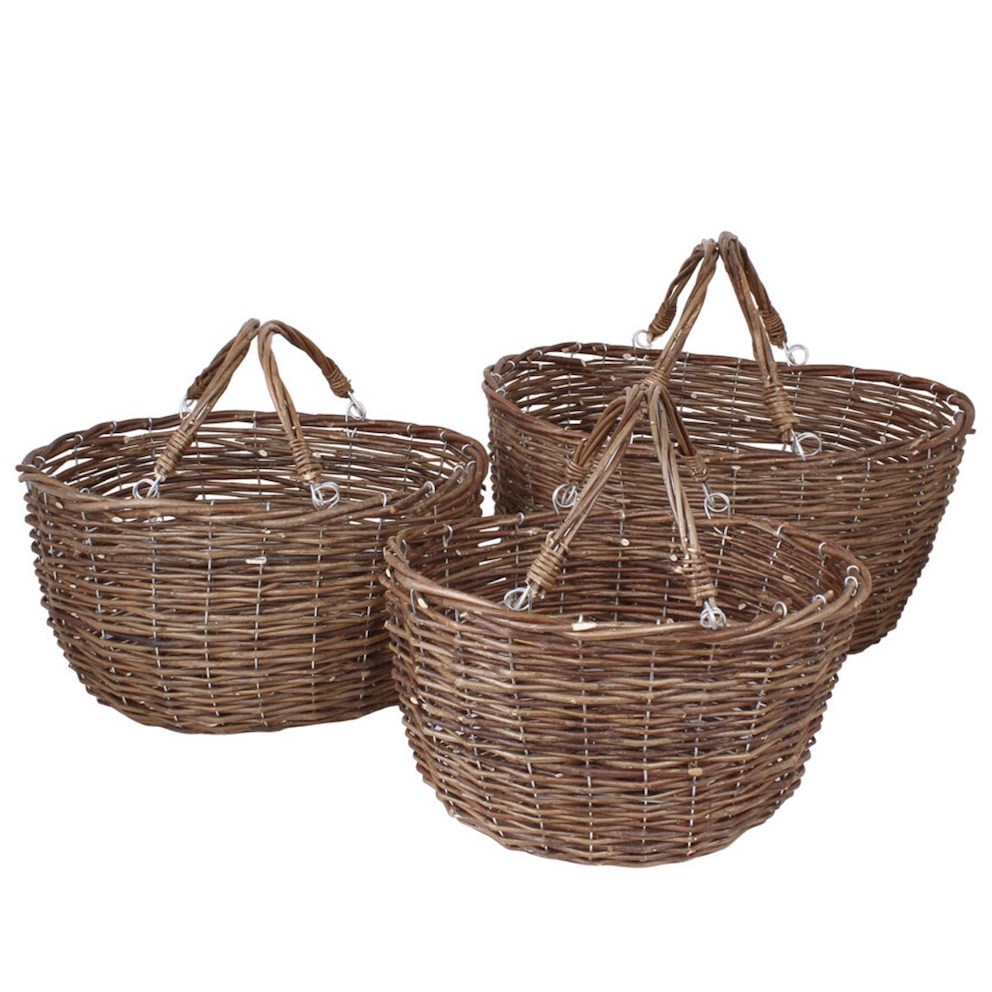 Pilkorg Iris – handflätad med två handtag, Stor 45x35x25cm