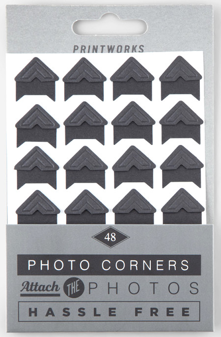 Fotohörn till fotoalbum – svarta 48-pack