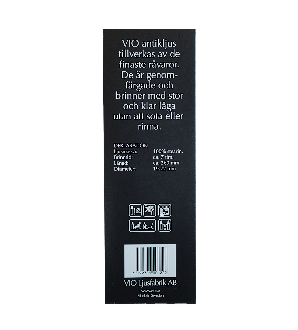 Antikljus 100% stearin vita 26cm 10-pack - 4