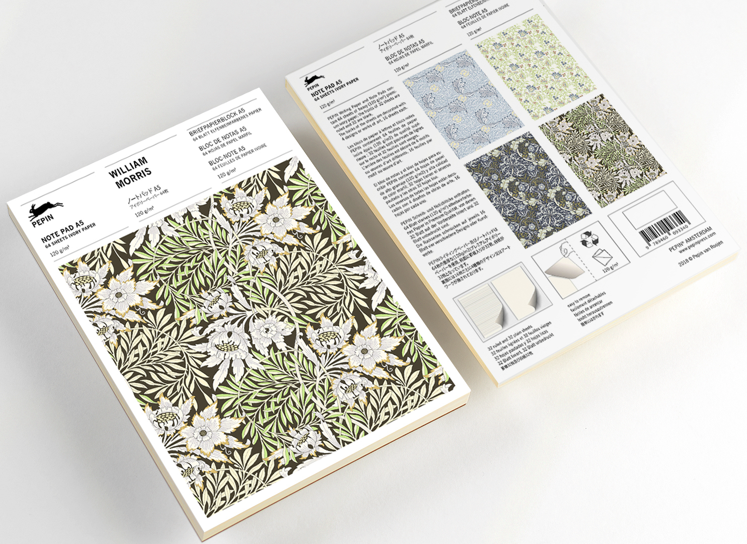 BREVPAPPER / NOTERINGSBLOCK A5 WILLIAM MORRIS - 2