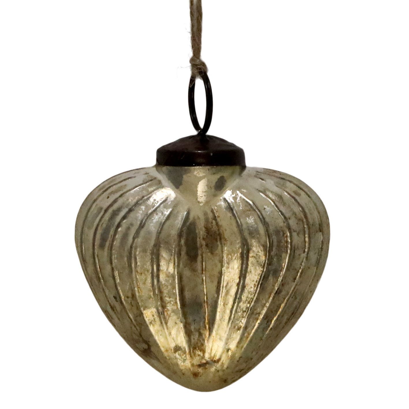 Julkula glas – hjärta i guld med hänge 7x6,5cm - 2