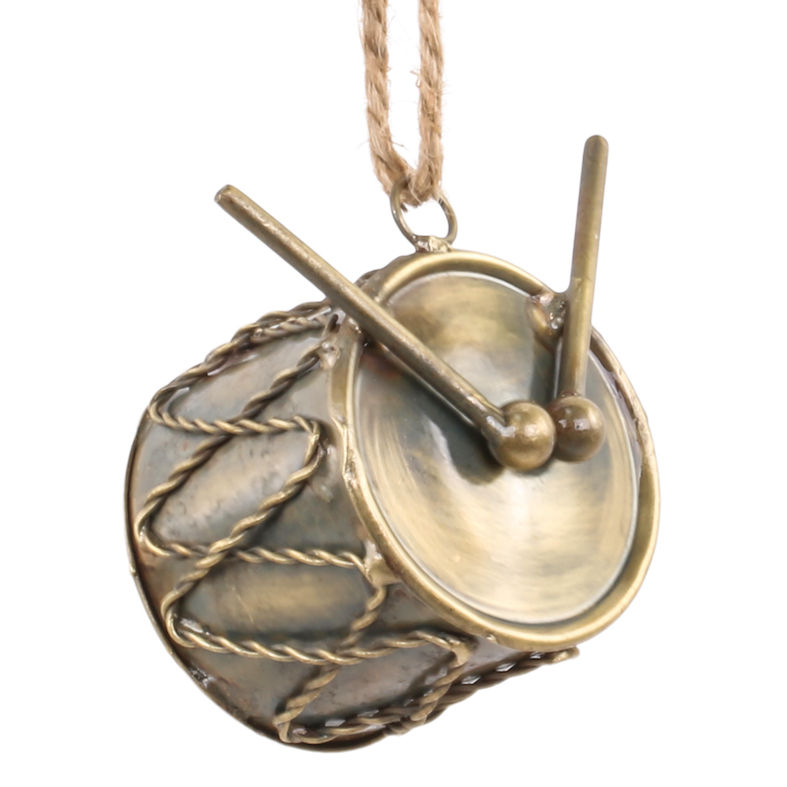 Julkula trumma i metall med hänge 4x7cm