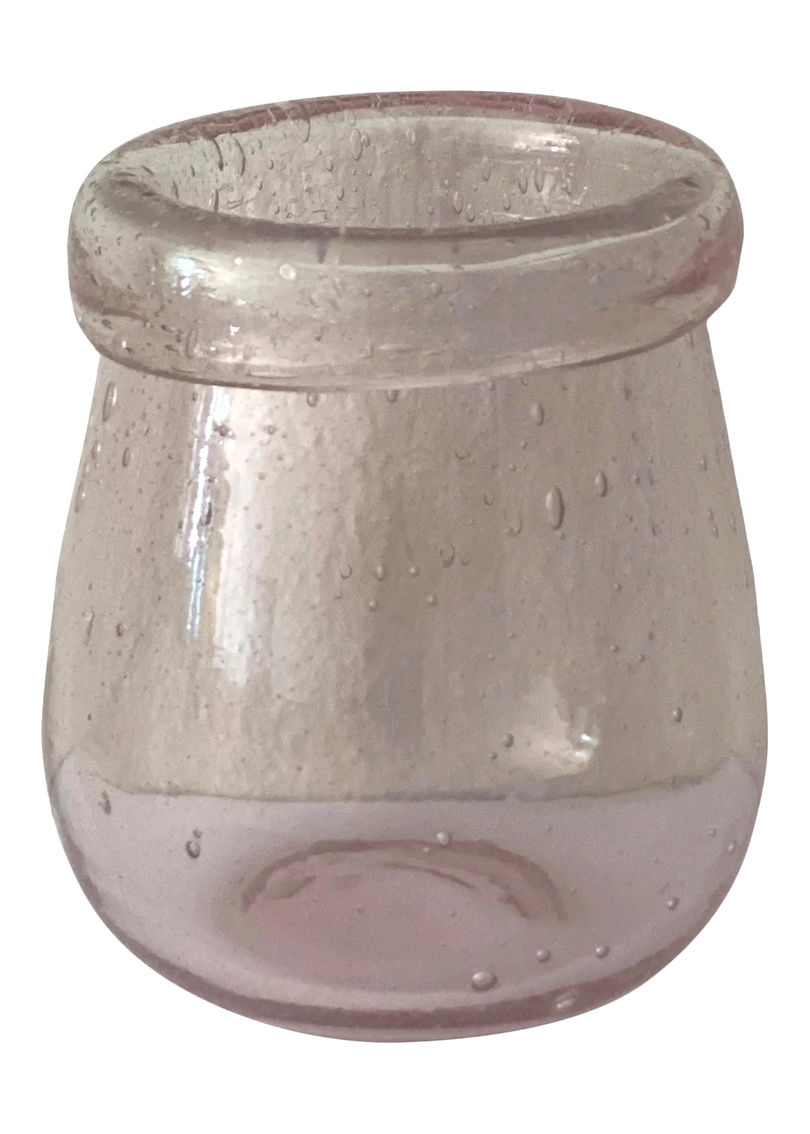 Vas / Ljuskopp i återvunnet glas med böjd kant, rosaröd Ø9x10,5cm - 2