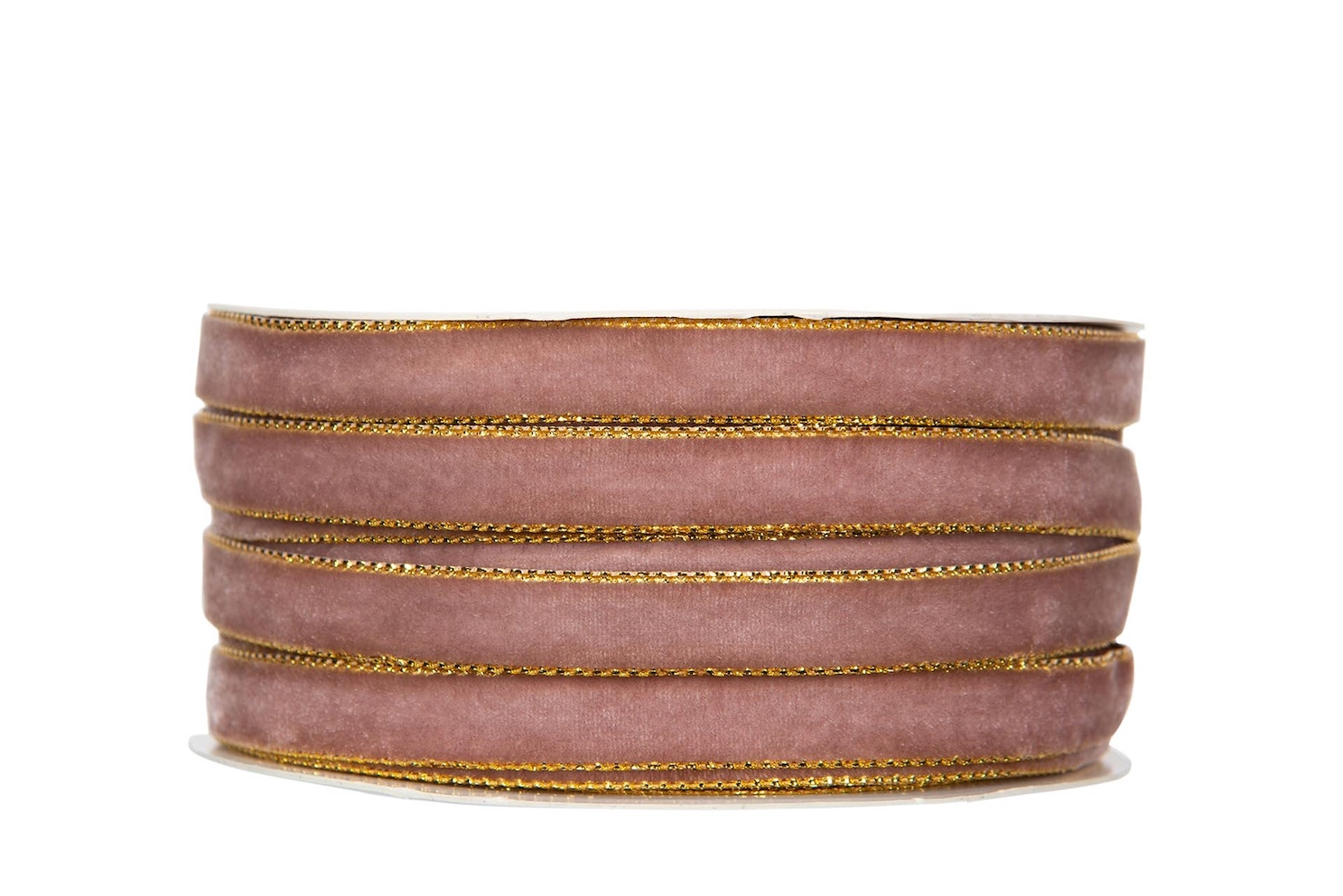 PRESENTBAND – Sammetsband Rosa & Guld B:9mm pris/m