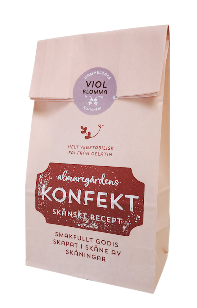 Almaregardens konfekt – Gammeldags violblomma Glutenfri Vegan 150g