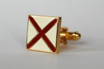 Manschettknapp signalflagga bokstaven V