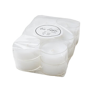 Värmeljus paraffin vita i plastkopp stora Ø5,8 8H 12-PACK