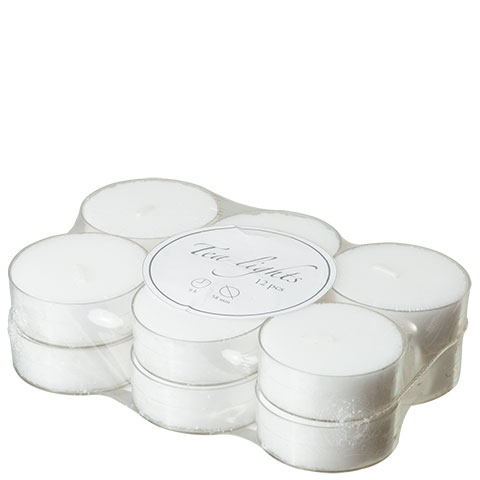 Värmeljus paraffin vita i plastkopp stora Ø5,8 8H 12-PACK - 4