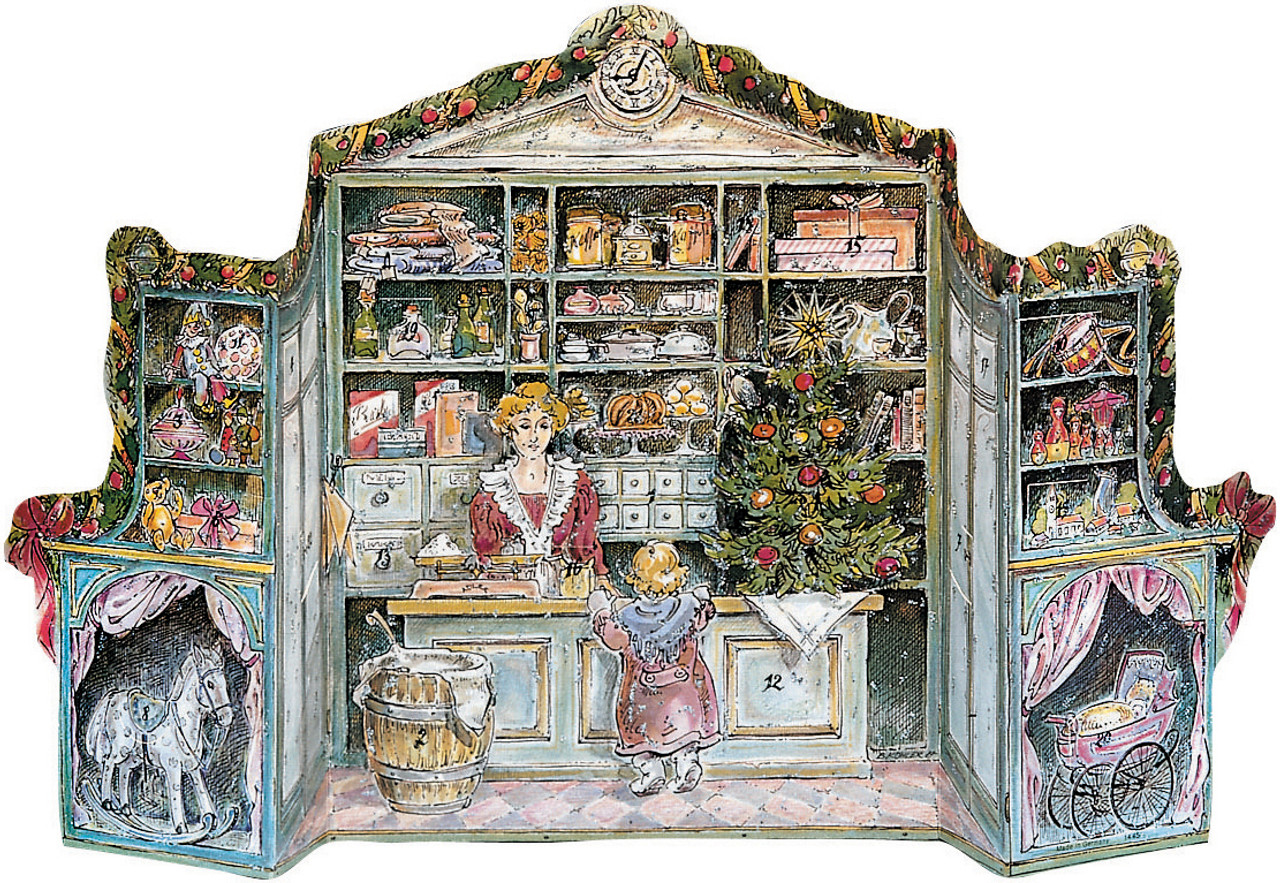 Adventskalender Handelsbod uppfällbar 3D