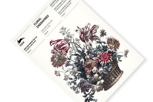 BREVPAPPER A4 64st – FLORAL ENGRAVINGS / BLOMSTERGRAVERADE