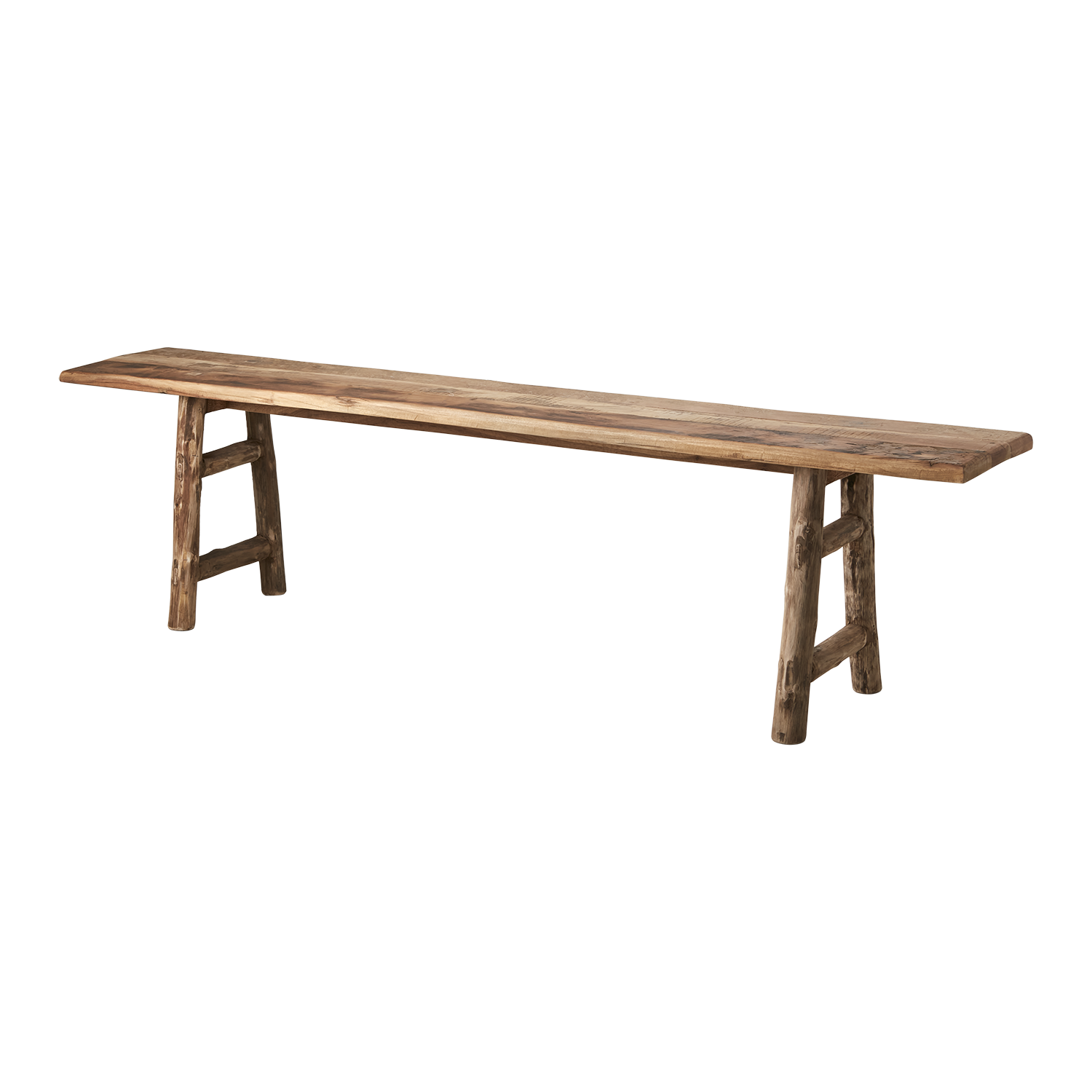 Bänk RIKO handgjord av återvunnet trä L:175cm H:46cm