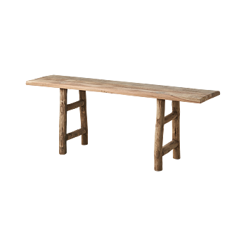 Bänk RIKO handgjord av återvunnet trä L:122cm H:46cm